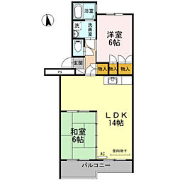 第3桂マンション 2LDKの間取図画像