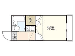 スカイヒルズ廿日市本町 1Kの間取図画像