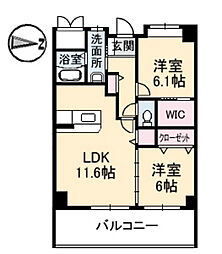 ヴィラージュ緑井 2LDKの間取図画像