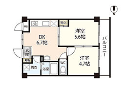 TomorrowZERO 2DKの間取図画像