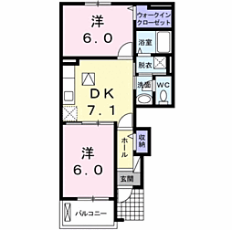 パルティーレ 2DKの間取図画像