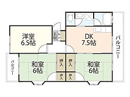コーポミネカワ 3DKの間取図画像