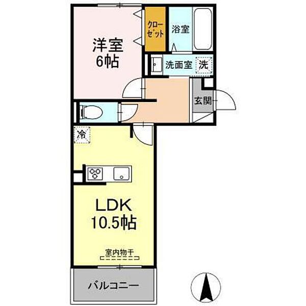 広島県東広島市西条町寺家(賃貸アパート1LDK・2階・42.63㎡)の写真 その2