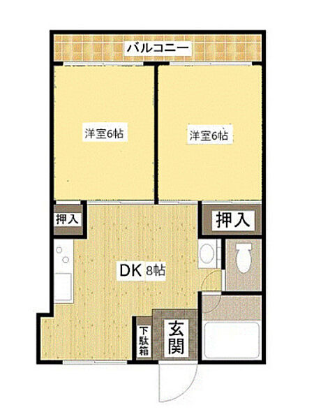 広島県広島市東区戸坂山根1丁目(賃貸マンション2DK・5階・49.42㎡)の写真 その2