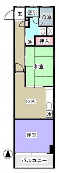 広島県広島市南区宇品海岸2丁目(賃貸マンション2DK・4階・49.58㎡)の写真 その2