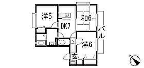 広島県広島市安佐南区川内6丁目(賃貸アパート3DK・2階・54.24㎡)の写真 その2