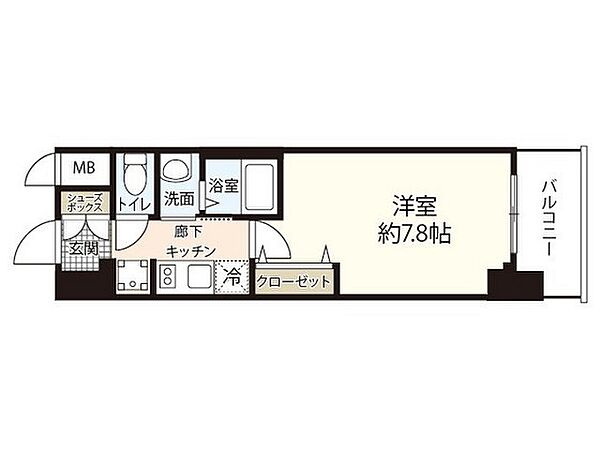 広島県広島市中区国泰寺町2丁目(賃貸マンション1K・14階・25.22㎡)の写真 その2