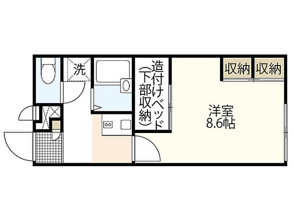 広島県安芸郡海田町南幸町(賃貸アパート1K・2階・23.18㎡)の写真 その2