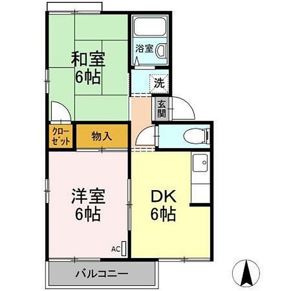 広島県広島市東区戸坂大上2丁目(賃貸アパート2DK・2階・37.30㎡)の写真 その2