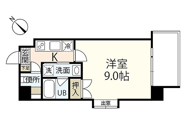 パレグレース中広 ｜広島県広島市西区中広町2丁目(賃貸マンション1K・8階・26.08㎡)の写真 その2