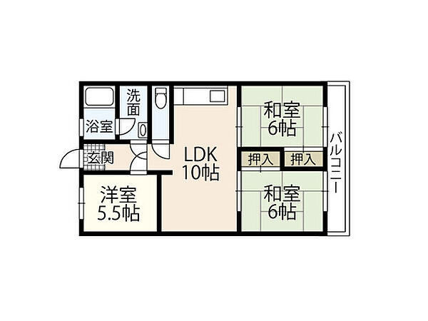 広島県広島市西区古江西町(賃貸マンション3LDK・2階・63.30㎡)の写真 その2