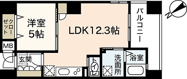 アールヴォレ楠木 0502｜広島県広島市西区楠木町2丁目(賃貸マンション1LDK・5階・40.21㎡)の写真 その2