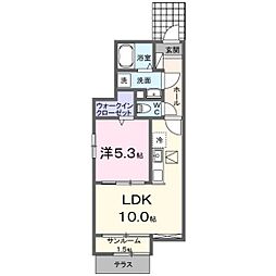 JR山陽新幹線 東広島駅 3.1kmの賃貸アパート 1階1LDKの間取り