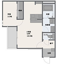 広島県廿日市市地御前1丁目（賃貸アパート1LDK・1階・35.95㎡） その2