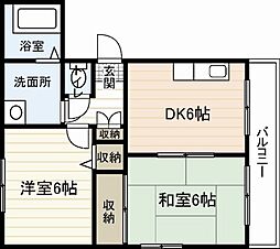 ヴィラ・シーン江波 2DKの間取図画像