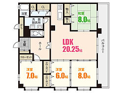キャッスル西村 4LDKの間取図画像