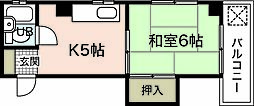 はいしげビル 1DKの間取図画像