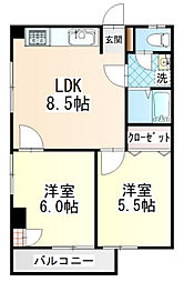重谷ビル 2LDKの間取図画像