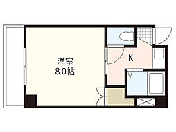 ハーモニー光町 1Kの間取図画像