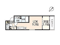 S-MOVE庚午北 304 3階1LDKの間取り