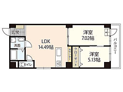 ネットビル10 2LDKの間取図画像