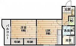 谷本レジデンス 1LDKの間取図画像