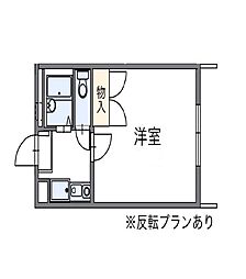 レオパレスアトリオ 1Kの間取図画像