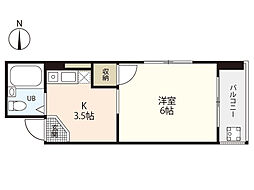 マスノコーポ 1Kの間取図画像