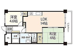 クレスト東雲 2LDKの間取図画像