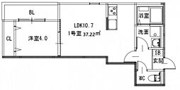 仮)隅の浜1丁目アパート 2階1LDKの間取り