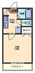 エコーハイツ 1Kの間取図画像