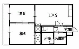 西田ビル 2LDKの間取図画像