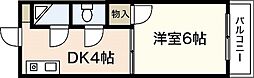 第3野地ビル 1DKの間取図画像
