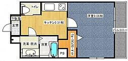 KDXレジデンス舟入幸町 1Kの間取図画像