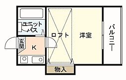 クレスト住吉A 1Kの間取図画像
