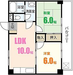 リバーサイド小島 2LDKの間取図画像