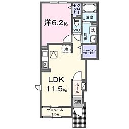 パストラーレ E 1LDKの間取図画像