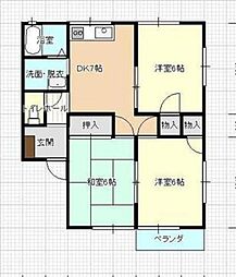 MMハイツ 2LDKの間取図画像