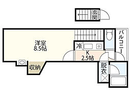 M・テラス藤垂園参番館 1Kの間取図画像