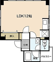 ロックキャッスルビル ワンルームの間取図画像