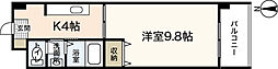 木もれ陽 1Kの間取図画像