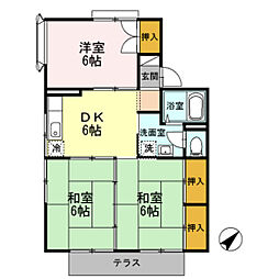 フォワイエ月見台 3DKの間取図画像