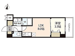 広島市東区光町1丁目マンション 1LDKの間取図画像