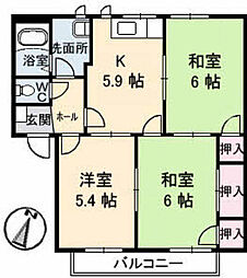 プレジオ泉田 3Kの間取図画像