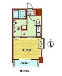 パルY2005 1Kの間取図画像