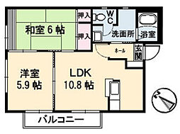 フレグランス草津東 2LDKの間取図画像