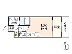 セブンプロート三滝本町 1LDKの間取図画像