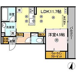 フィオーレ 1LDKの間取図画像