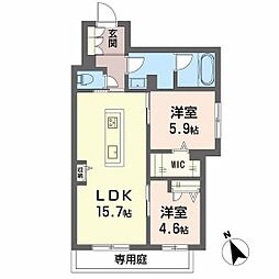 La Maison Calme 2LDKの間取図画像