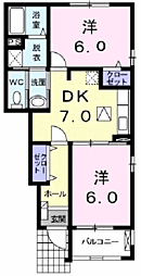 ダンデライオンC 2DKの間取図画像